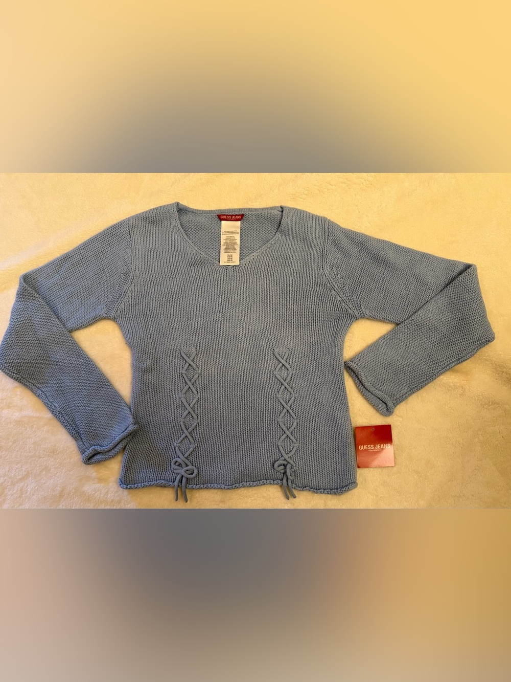 Guess Jeans Girls Lace Up Knit Sweater, XL 16